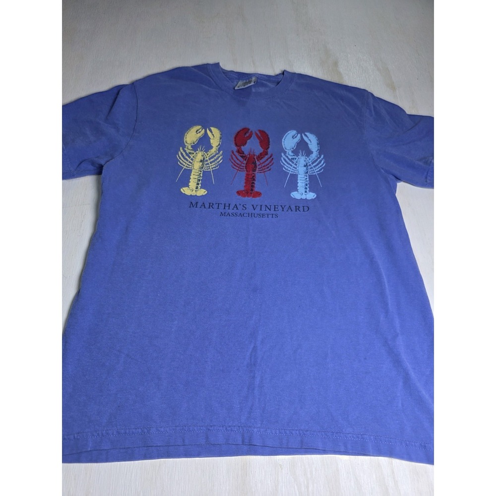 Vineyard Vines Shirt Adult Medium Blue Red Lobster Whale Cotton Casual Tee Mediu